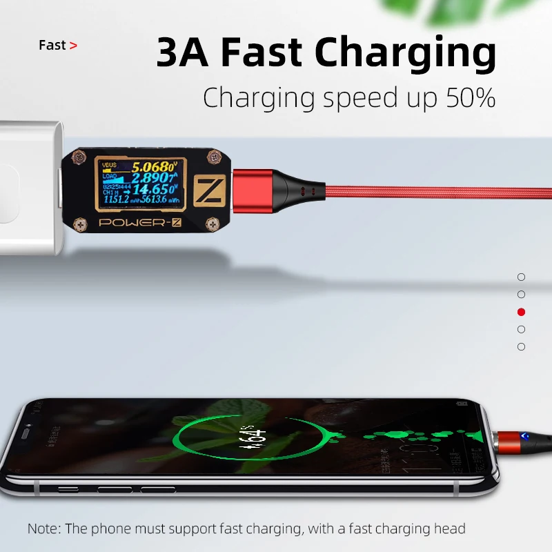 5A Super Fast Charging IPone Cable Magnetic USB Type C Micro Wire for IPhone 14 Samsung S20 Xiaomi Huawei P30 Phone Data Cord