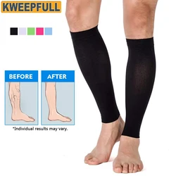 Chaussettes de compression sans pieds pour la course à pied et le cyclisme, manchons de mollet, attelle orthopédique 4WD pour tibia, splendo, varices, 1 paire