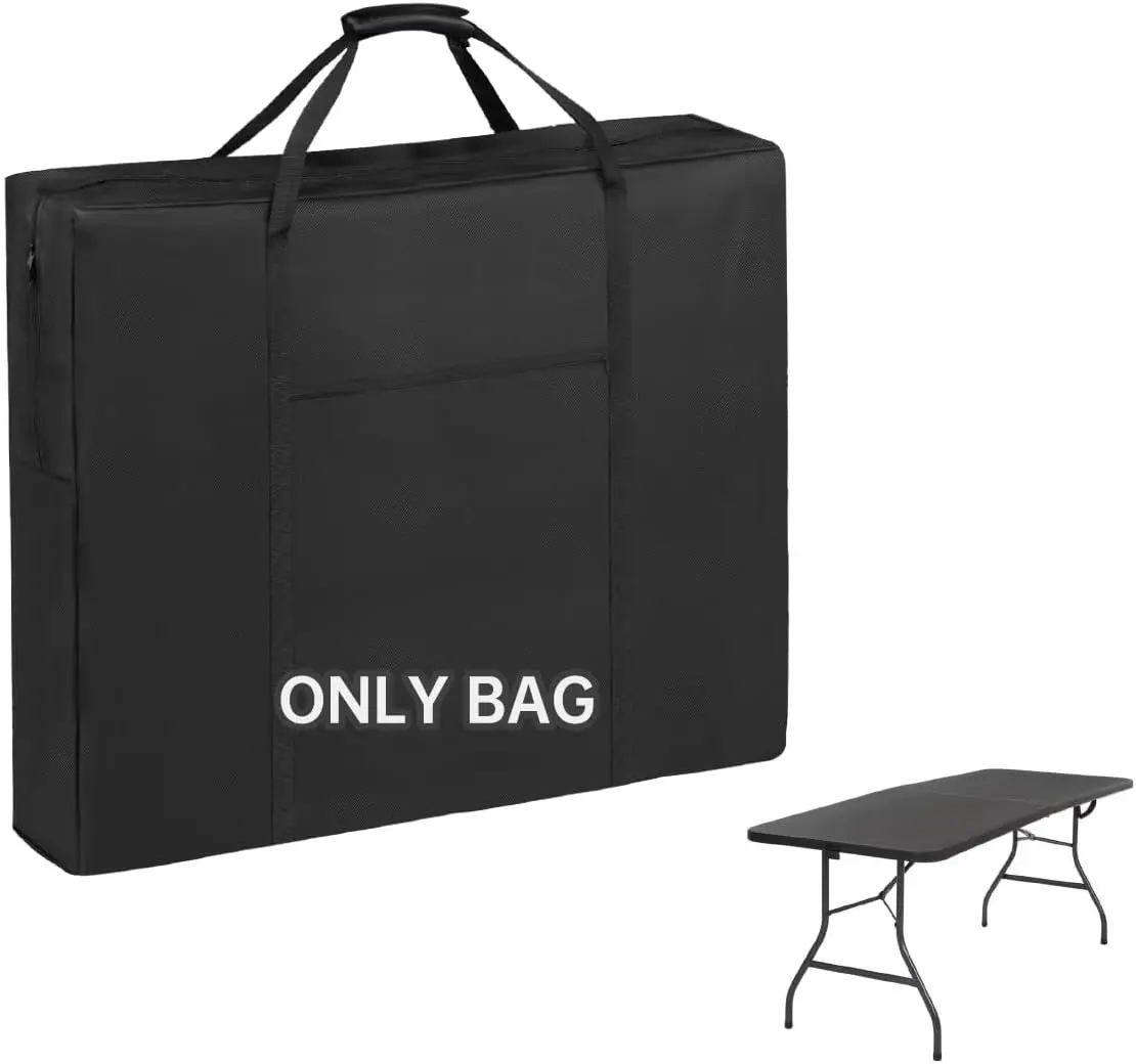 

No Table | 4/6/8 Ft Folding Table Storage Bag,Water-Resistant Heavy Duty Large Carrying Bag For Transport Organizer With Pocket