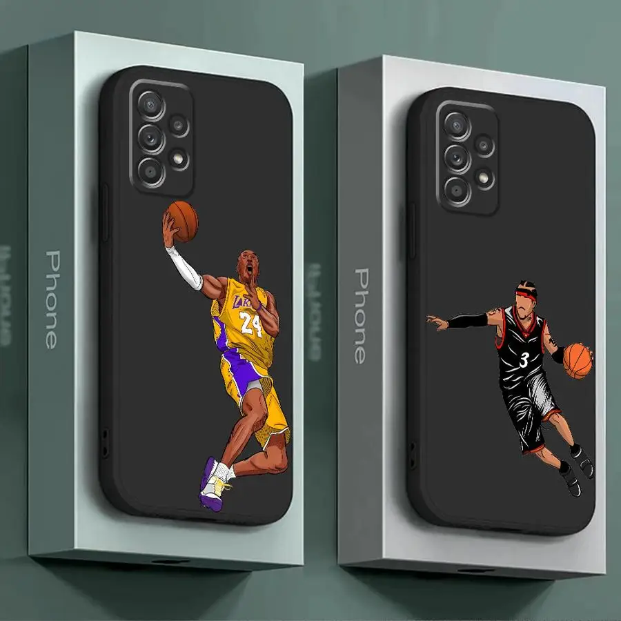 Luxury Basketball Star Sports Phone Case for Samsung Galaxy A71 A50 A53 A73 A21s A51 A31 A54 A55 A16 A41 A52 A72 A70s Capa