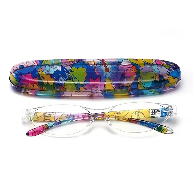 Box Occhiali da presbiopia Occhiali da lettura da donna alla moda e portatili Occhiali da ipermetropia HD da +100 A +400