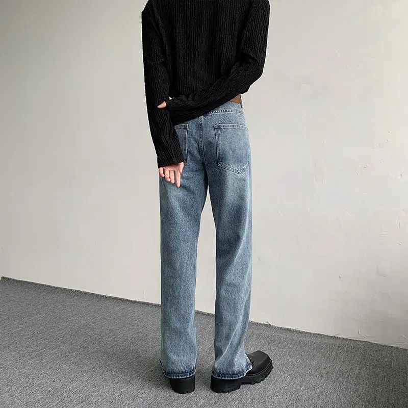 Two More Summer Korean Ins Split Jeans Men's Korean Thin Small Straight Feet Luxury Brand Copy Clothes High-end Skinny Pants