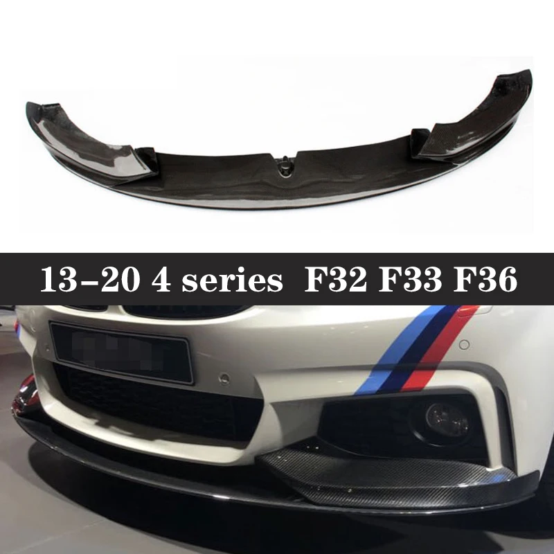 Carbon Fiber Car Front Bumper Lip Front lip For BMW 4 Series F32 F33 F36 420i 430i M Sports Front Diffuser Chin Spoiler Body Kit