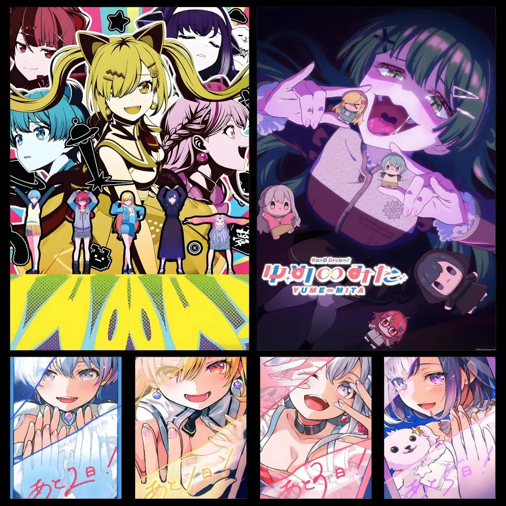 Anime BanG Dream! YUME MITA MewType Music Poster PP Self Adhesive Decorative HD for Garage gaming room living room Gift