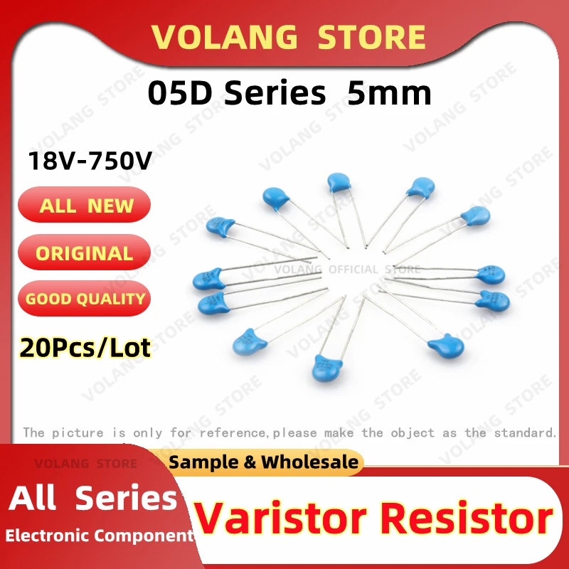 50Pcs 05D Varistor Resistors 5D181K 180Voltage 220K 270K 330K 33V DIP 361K 390K 391K 431K 470K 47V 471K 511K 560K 561K 680K 820K