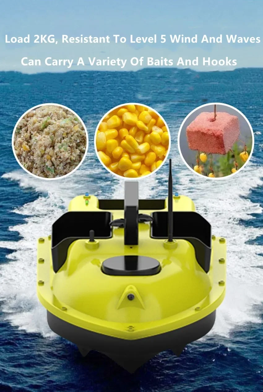 Sonar Fish Finder RC Nesting Boat 3Hopper 500M 2KG Dual Motors Fixed Speed Cruise Remote Control Bait Boat Fishing Bait Boat Toy