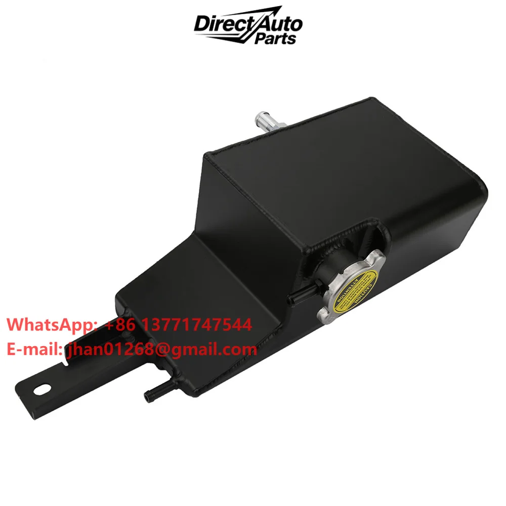 Polished Black Aluminum Expansion Tank, Racing Radiator Coolant Overflow Tank Can for 09~14 GTR R35 VR38DETT VR38