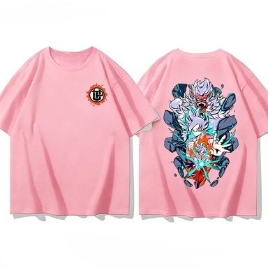 Dragon Ball Super Saiyan Print Pattern T-shirt, Casual Short-sleeved T-shirt, Casual and Comfortable Parent-child Outfit
