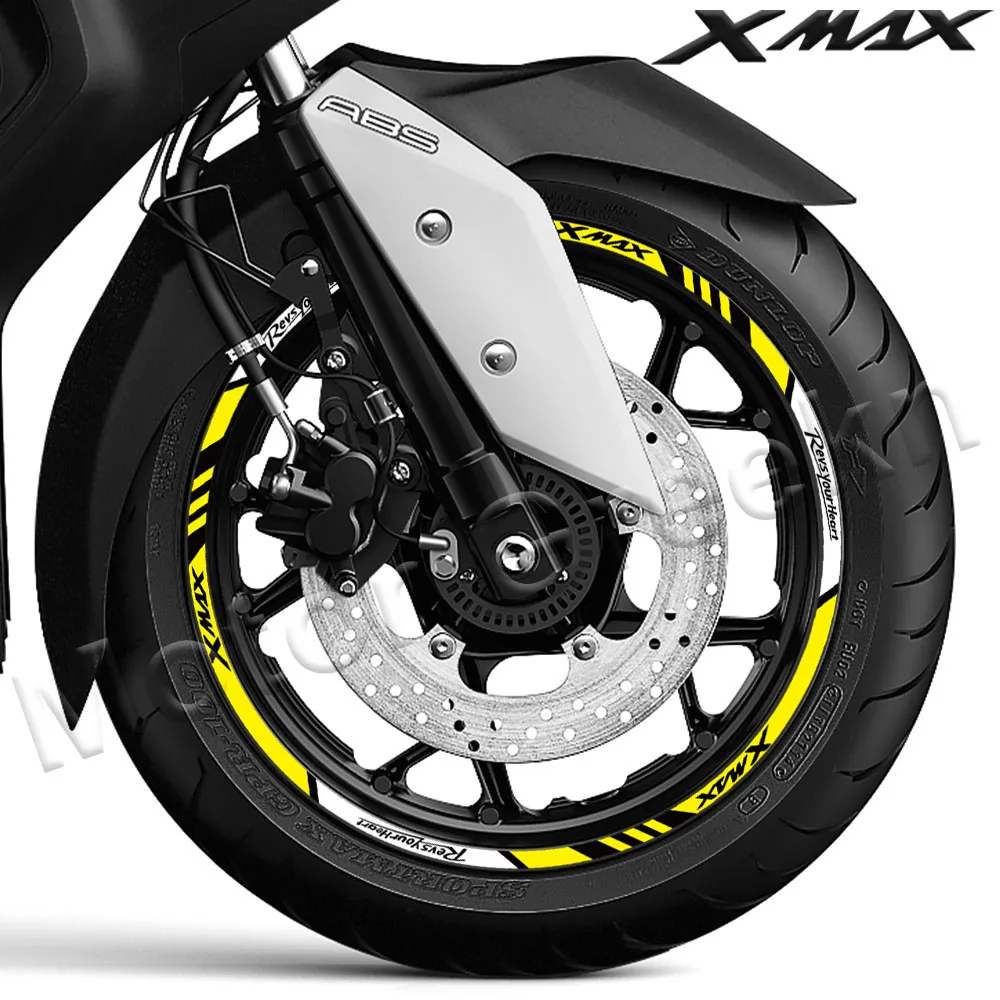 Reflective Motorcycle Wheel Sticker 15″14″ Rim Stripe Decal Accessories For XMAX150 250 300 xmax300 xmax250 xmax150