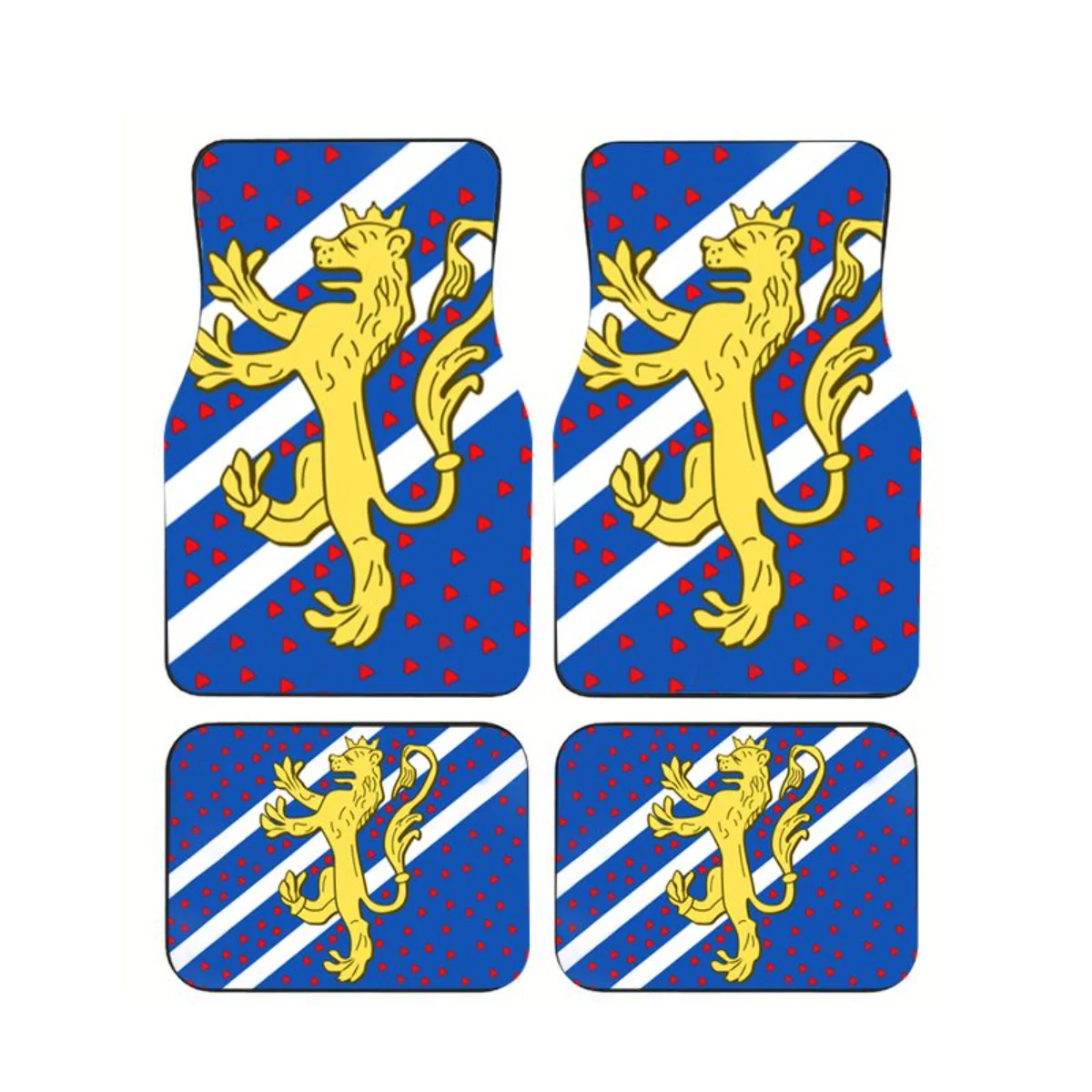 

Luxembourg Lion Emblem Car Floor Mats 4PCS Universal Anti-slip Waterproof Auto Foot Carpets Car Interior Accessories For Cars