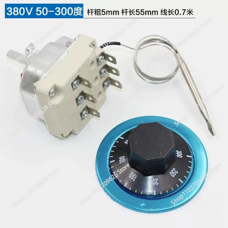 380V Thermostat 30-110 Degrees 50-300 Degrees, Knob Temperature Control Switch, Three-phase Electric Temperature Controller