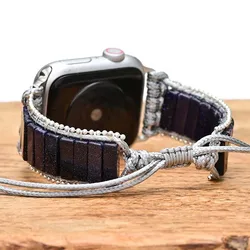 Women Bohemia Strap For Apple Watch 44mm 40mm 41mm 45mm 46mm Ultra 2 3 49mm Natural Stone Bracelet for iWatch 11 10 9 8 7 SE 3
