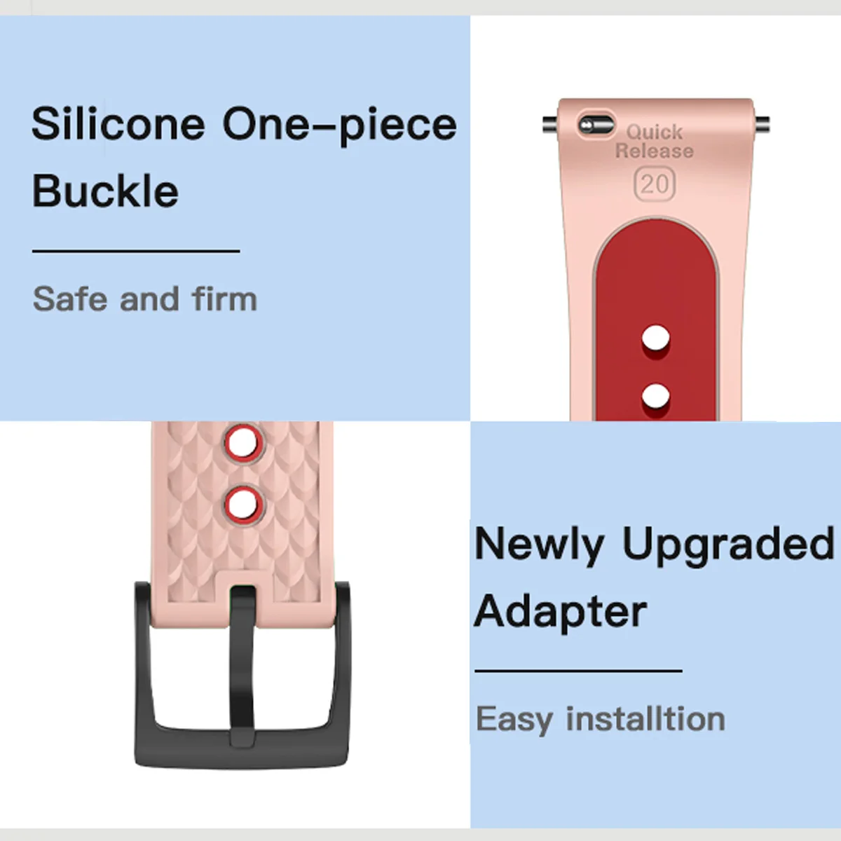 Pulseira de silicone de 20mm para samsung galaxy watch 7/6/5/4 40mm 44mm pulseira de respiro esportivo para 4 6 clássico 5pro 43mm 47mm 45mm correa