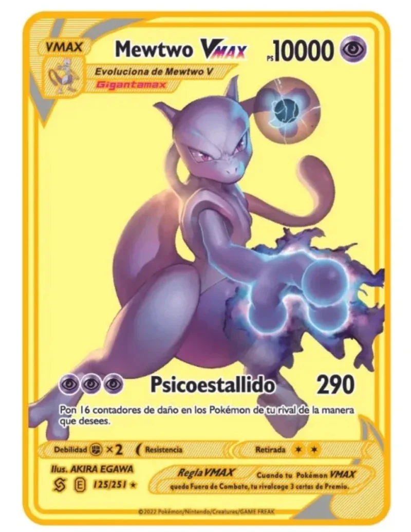 بطاقات البوكيمون المعدنية الإنجليزية 10000 نقطة بطاقة معدنية Vmax Gx بيكاتشو تشارجر الذهب المحدودة لعبة جمع بطاقة طبعة هدية للأطفال