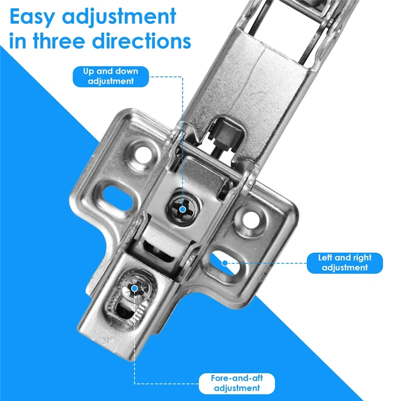 ABRU-4Pcs 180 Degree Cabinet Hinges Adjustable Mounting Hinges Soft Close Cabinet Hinges