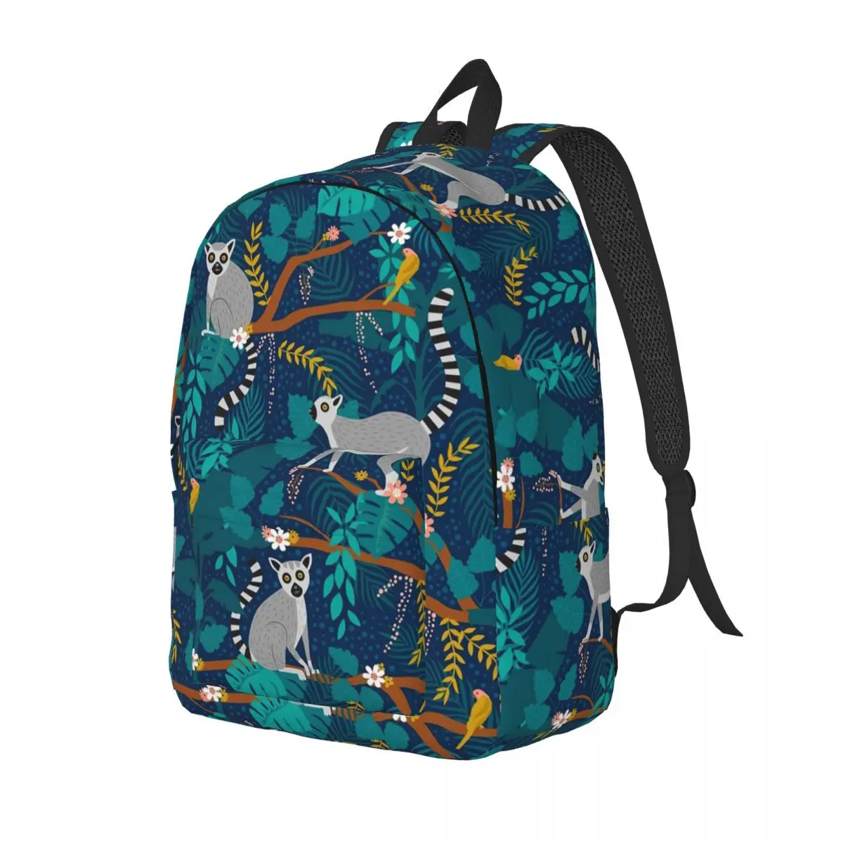 Lemurs In A Blue Jungle Backpack Daypack Large Capacity Children BookBag School Bag Shoulder Bags for Men Women