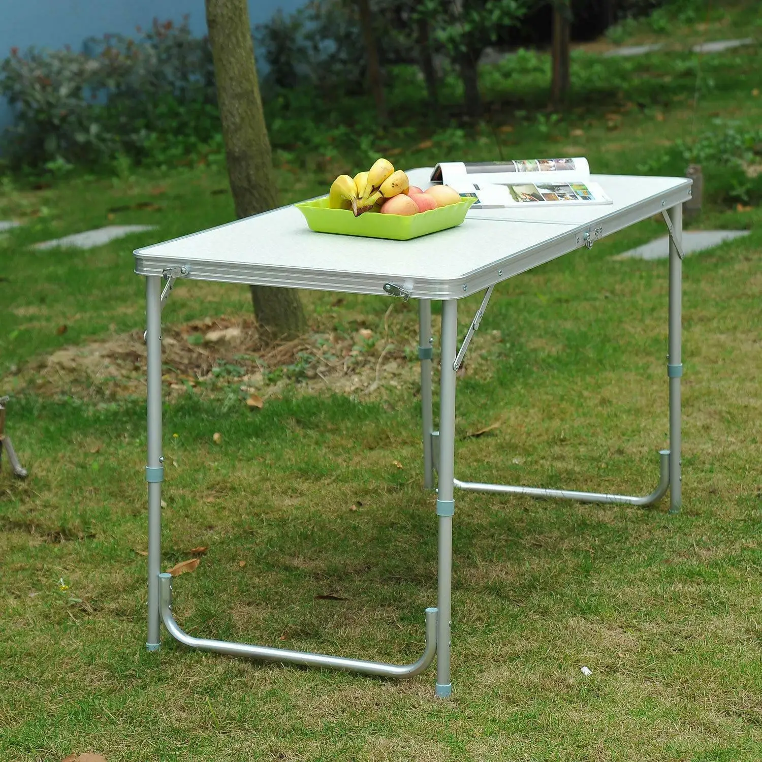 4FT Folding Aluminum Table Desk Portable Outdoor Garden Camping Dining