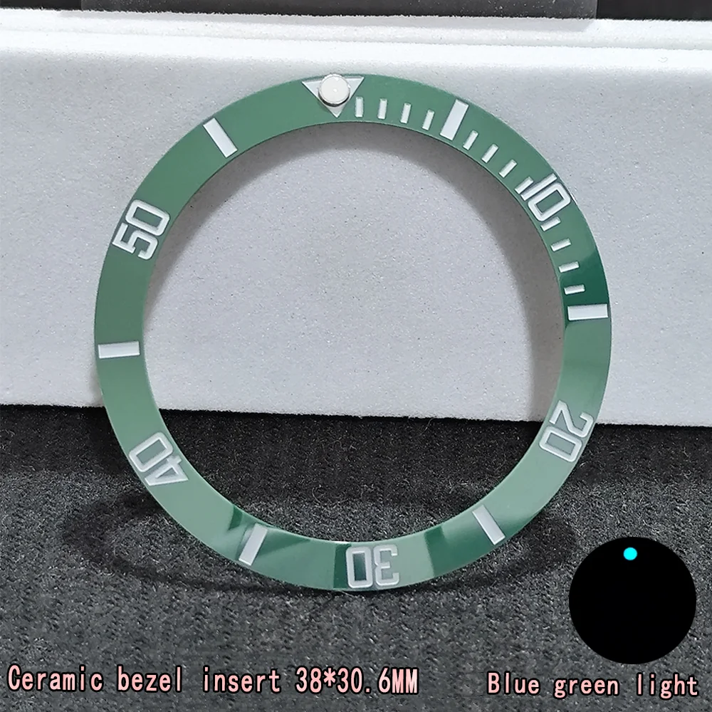 

Tilt 38mm* 30.6MM Watch Bezel Lnsert Ceramic Inser Multi Color Fit For 40MM Men's Replacement Blue-green Luminous Pearl Beautif