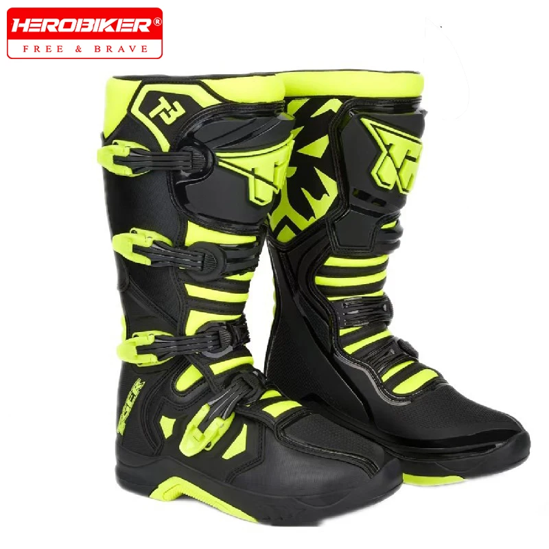 Motocross Shoes Motorcycle Riding Boots Anti Fall Long-distance Rally Boots Wear-resistant Racing Boots