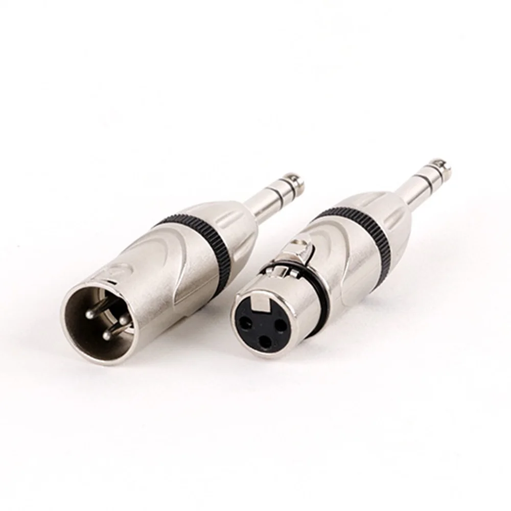 1pc 니켈 접촉 3 핀 XLR 남성/여성 6.35mm 스테레오 남성 플러그 1/4 인치 TRS 어댑터 변환기 커넥터 마이크 믹서
