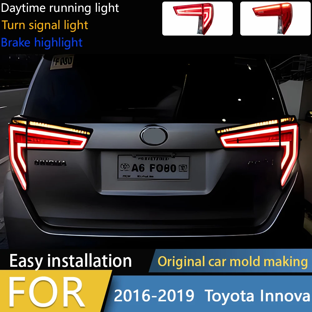 

Car Styling for Toyota Innova Tail Light 2016-2019 Innova Tail Lamp LED DRL Dynamic Signal Brake Reverse auto Accessories