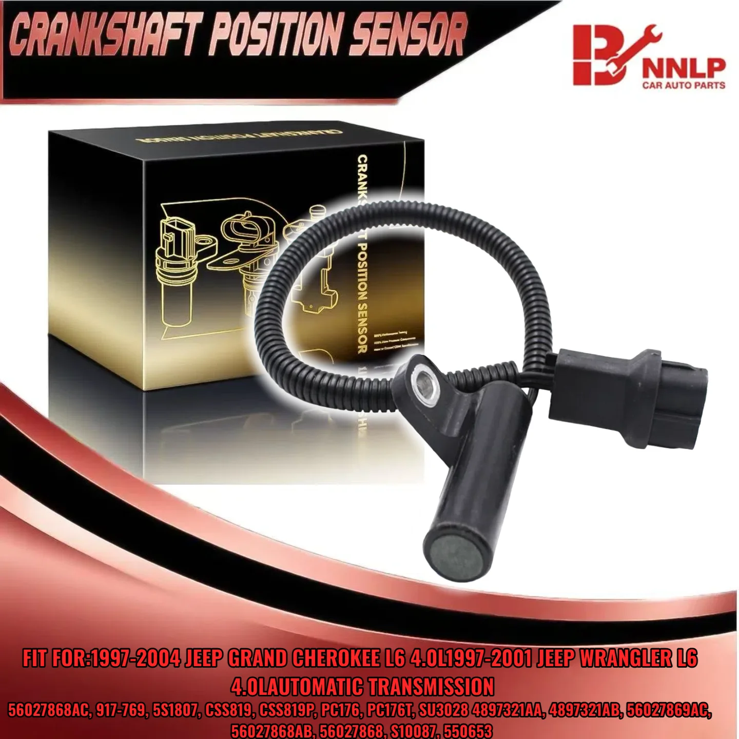 

Crankshaft Position Sensor 4897321AA 4897321AB for 1997-2001 JEEP Grand Cherokee Wrangler 56027868AB