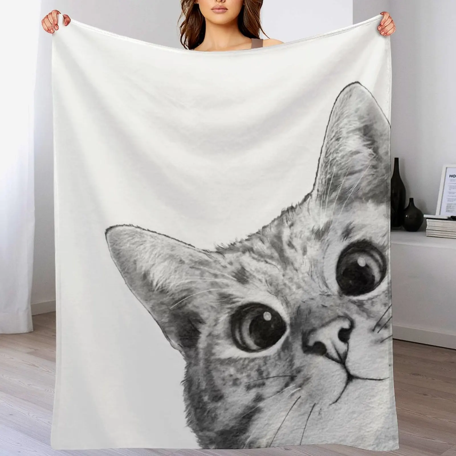 

sneaky cat Throw Blanket Reusable Durable Soft Blanket for All Seasons