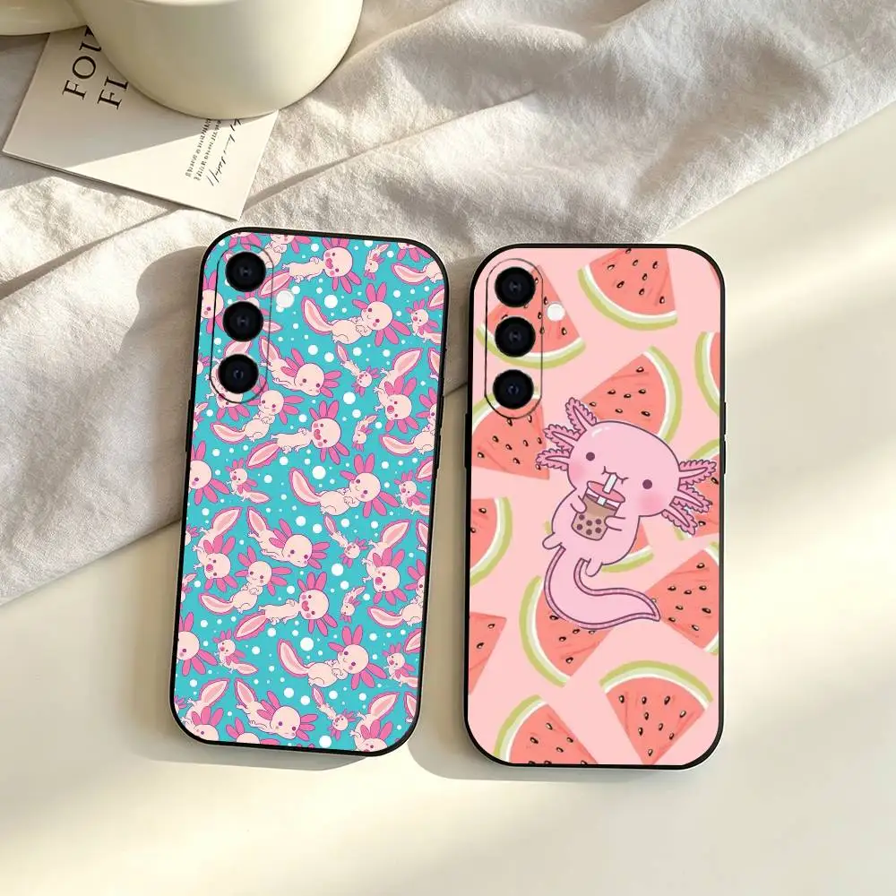 Hot-selling Cute Axolotl   Phone Case Black Silicone Soft For Samsung Galaxy A73,A72,A71,A70,A53,A52,A51