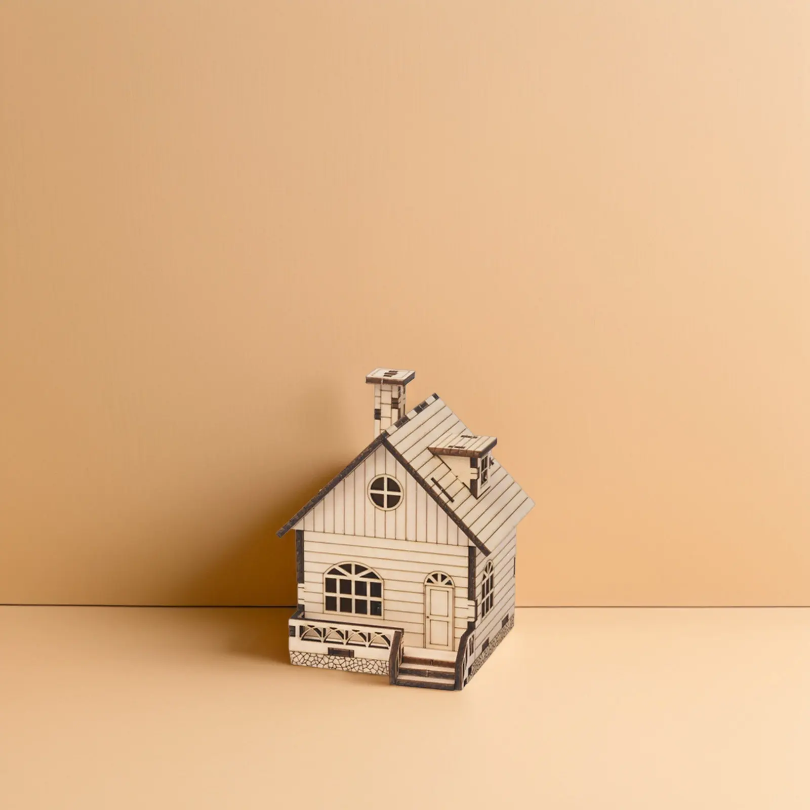 Set di Ornamenti Natalizi a Forma di Casa in Legno, Kit Fai-da-Te con Carillon a Manovella, Senza Necessità di Montaggio, per Bambini