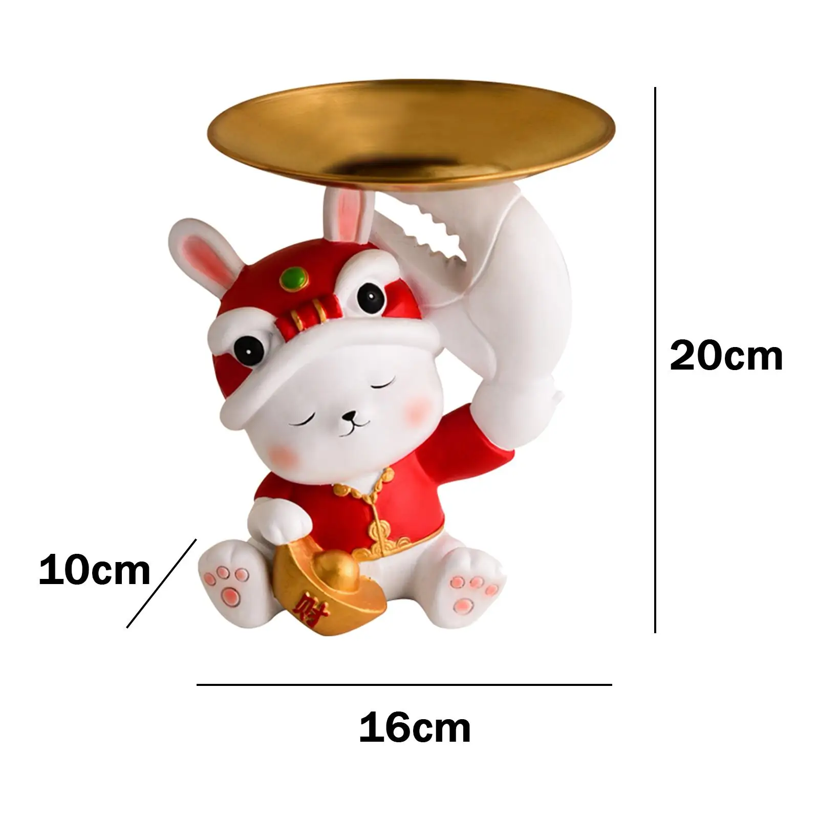 Creative Rabbit Figurine Cookie Candy Dish Display Serving Tray Jewelry Trinket Tray Bunny Statue Home Table Decor for Bedroom