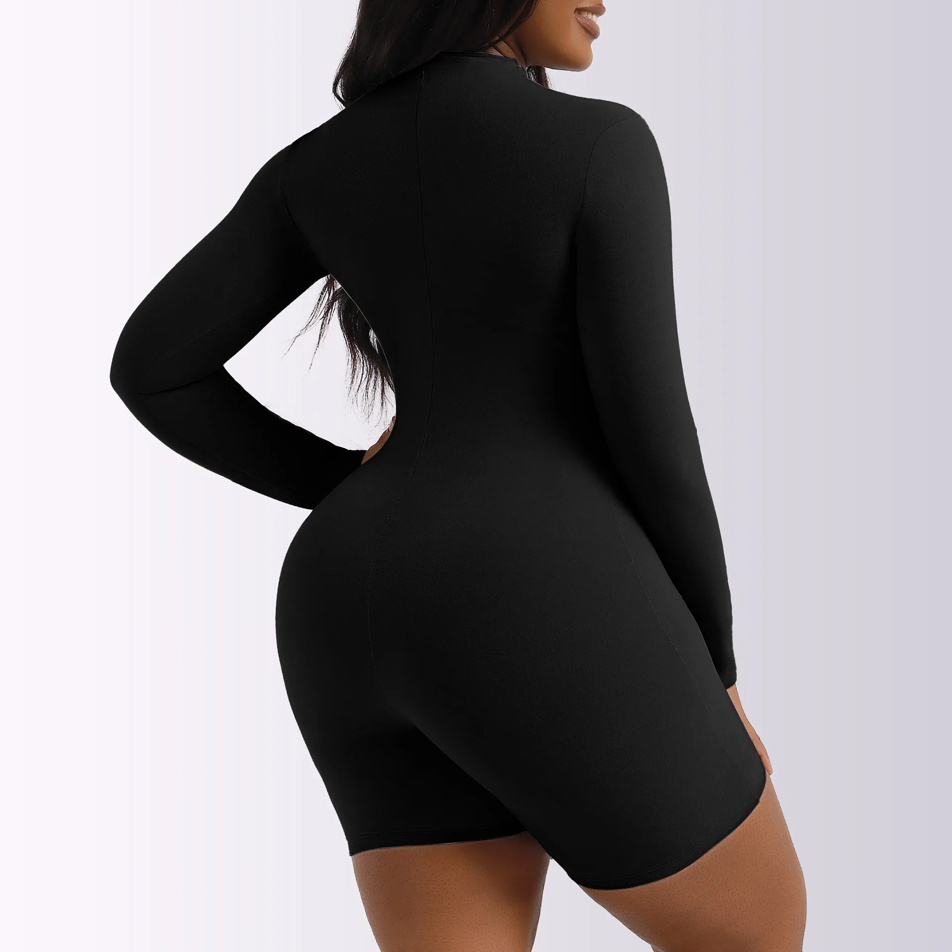 

Женское зимнее теплое боди Long Sve f, базовый слой с высоким воротником, комбинезон, брюки Fem Faion, полиэфирное волокно, низкая талия