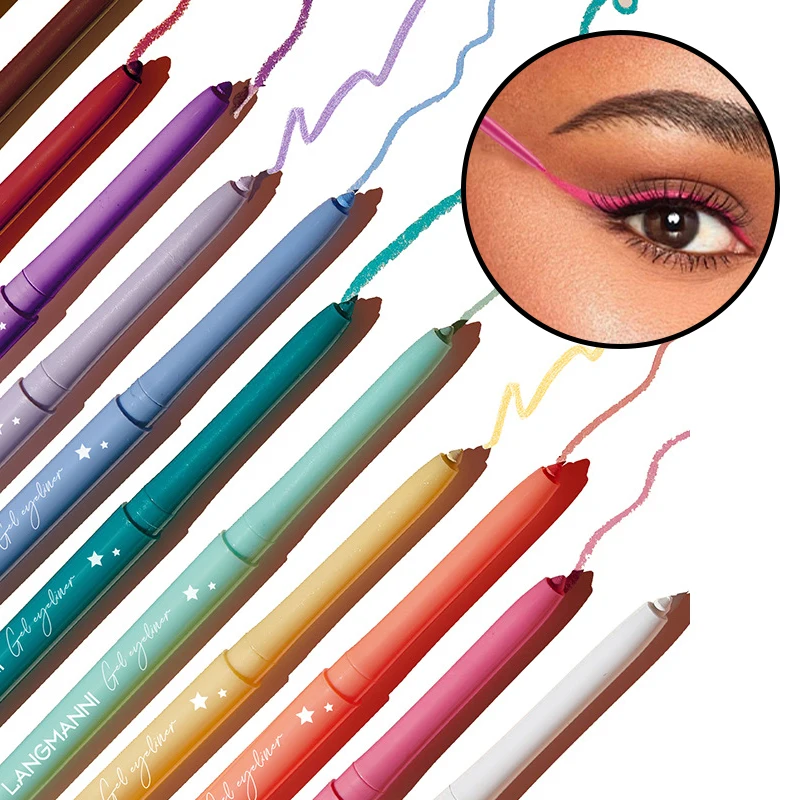 12 pezzi/set, set di penne per eyeliner colorate: impermeabili e opachi, ombretto per eyeliner in gel ad alto pigmento, trucco duraturo per gli occhi per le musica