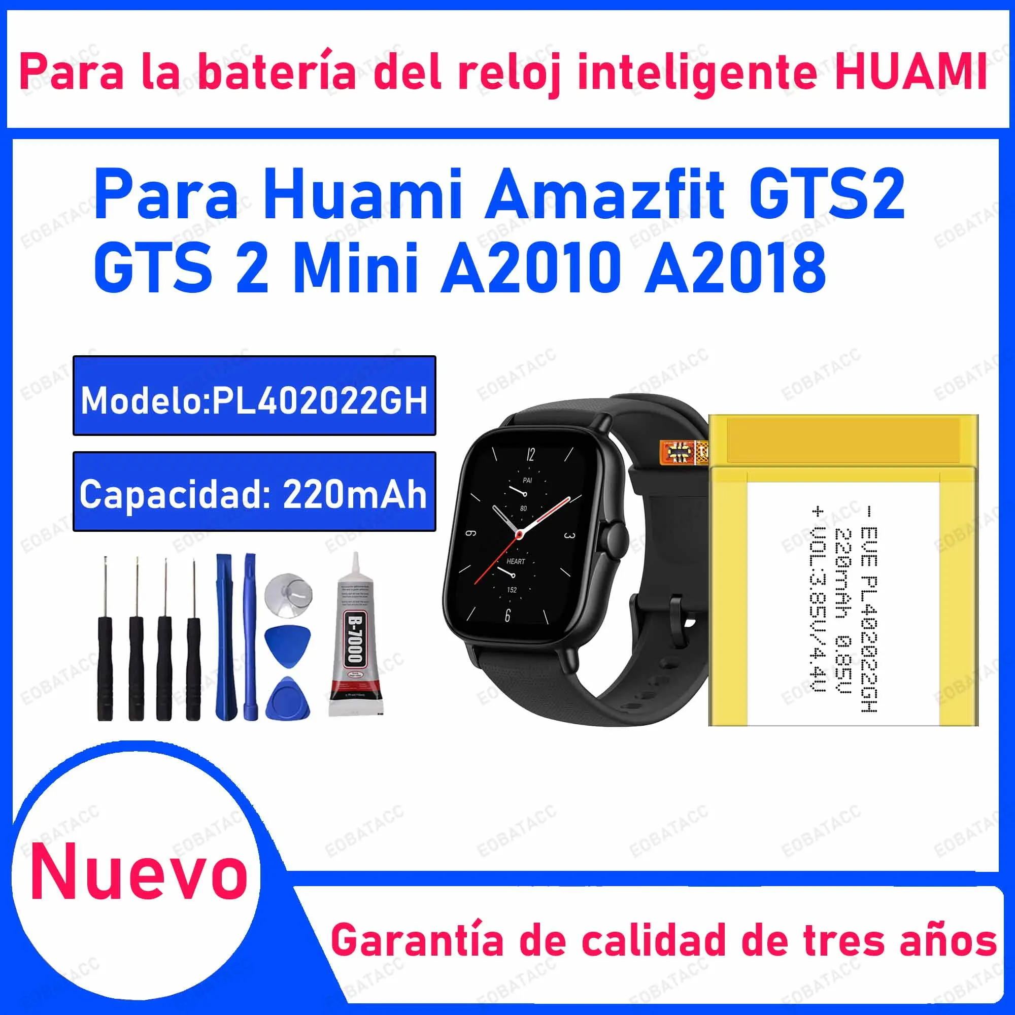 

100% новый аккумулятор высокого качества PL402022GH для Huami Amazfit GTS2 GTS 2 Mini A2010 A2018, аккумуляторы для умных часов + бесплатные инструменты