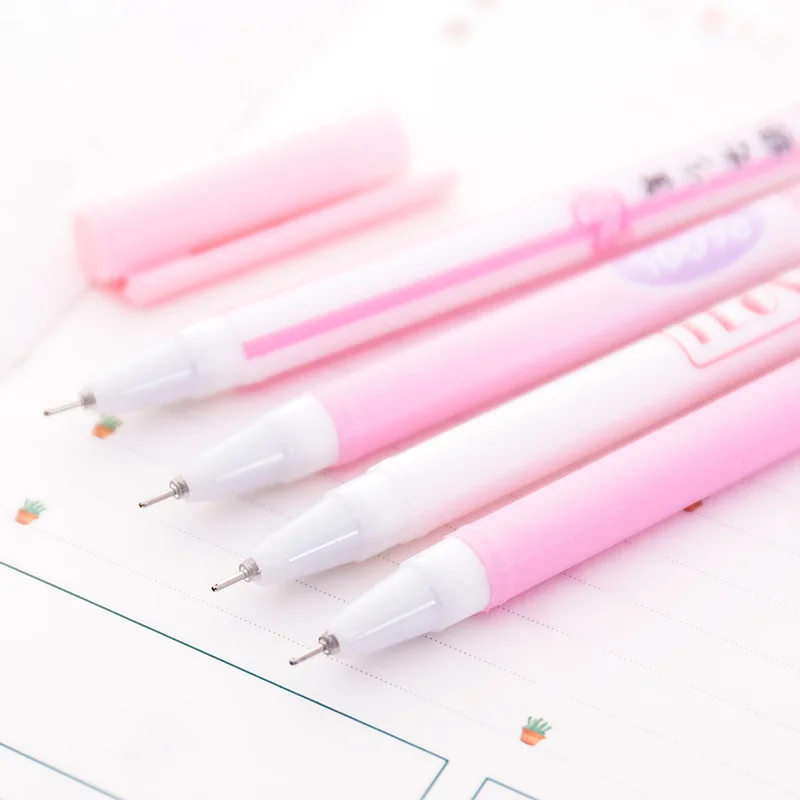 1 Pcs Creative Pink Personality Text Series Campus Neutral Pen Student Small Fresh Writing 0.5mm Gel Pen Stationery