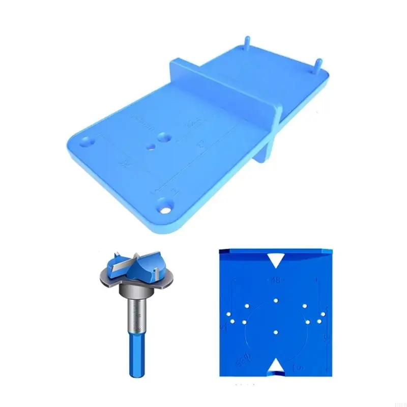 P9FB Adjustable Depth Door Hinge Drilling Positionin Jigs Hole Template Suitable for DIYer Enthusiasts Professional Carpentry