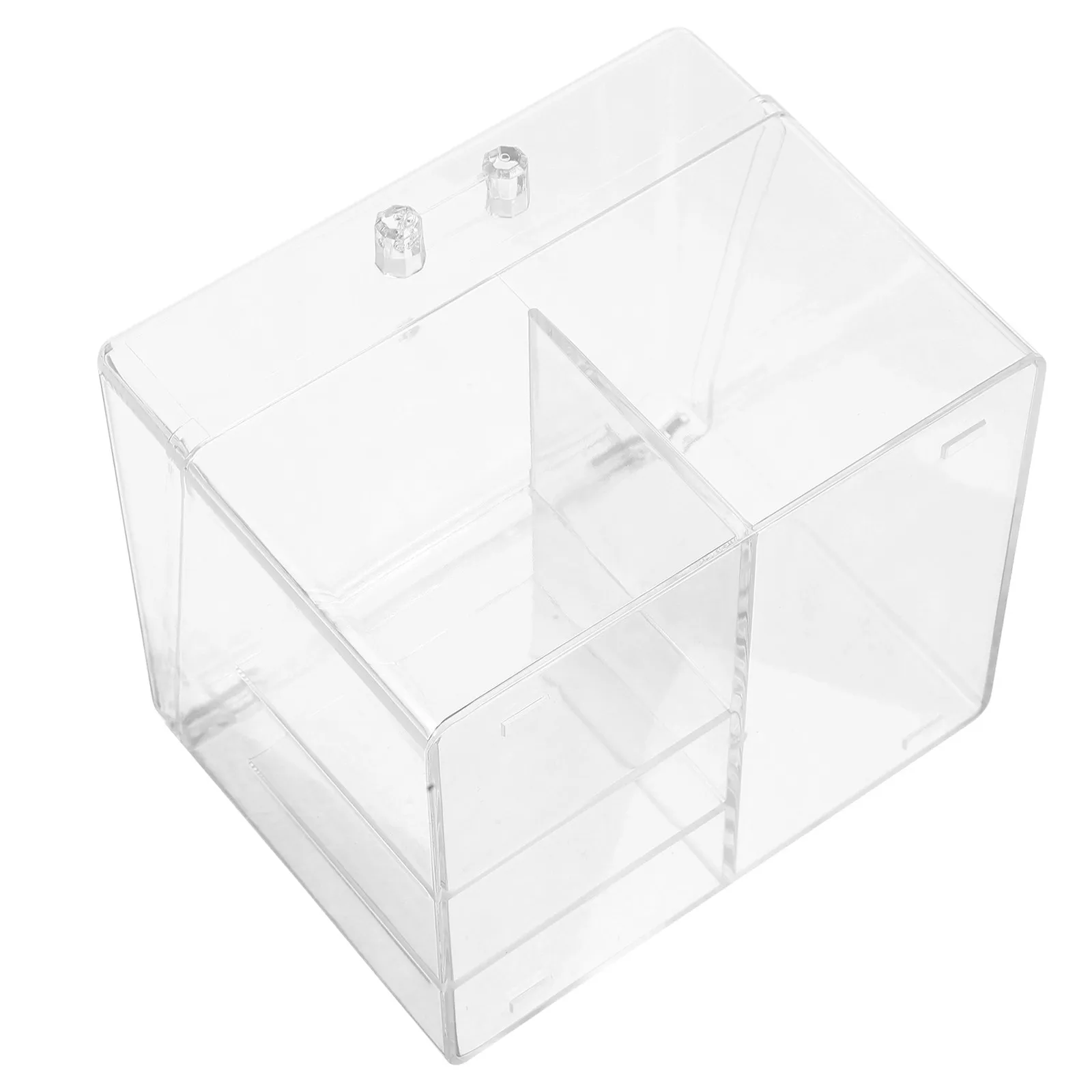 

Clear Plastic Card Storage Box Compact Business Card Organizer for Desk Name Cards and Gaming Cards Transparent Desktop Holder