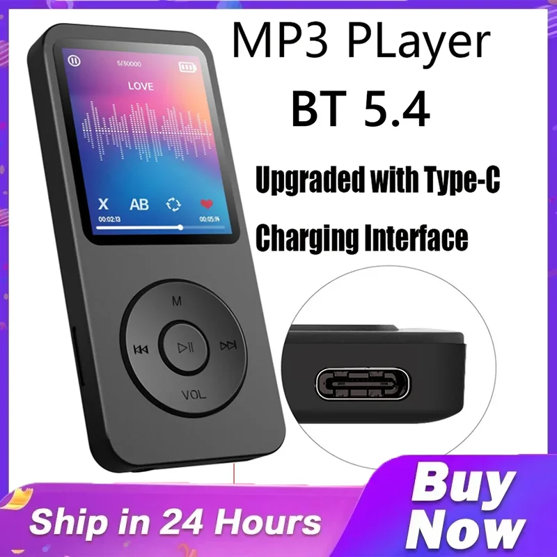 MP3-плеер с поддержкой Bluetooth Type-C и поддержкой быстрой зарядки, 5,4 дюйма