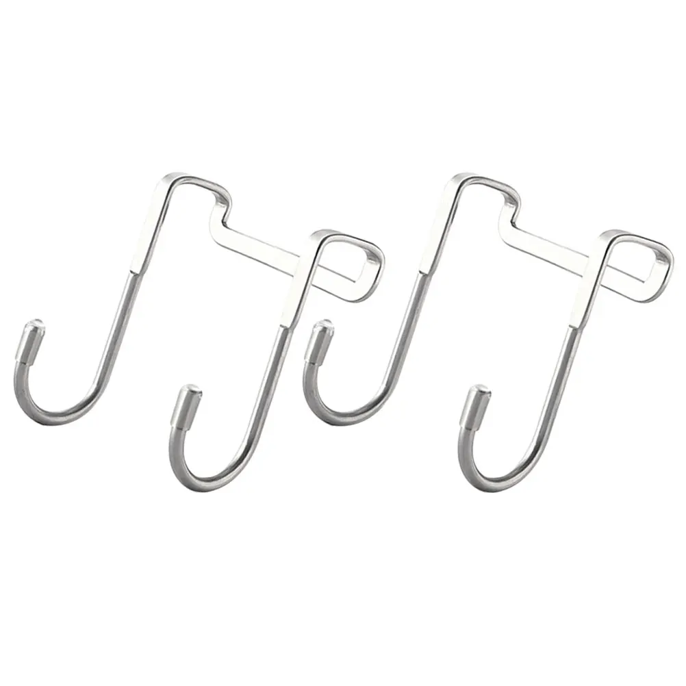 

2Pcs Hooks Stainless Steel Heavy Duty Over Cabinet Door Hangers for Kitchen Bathroom Storage Towel Coat Hook Rack