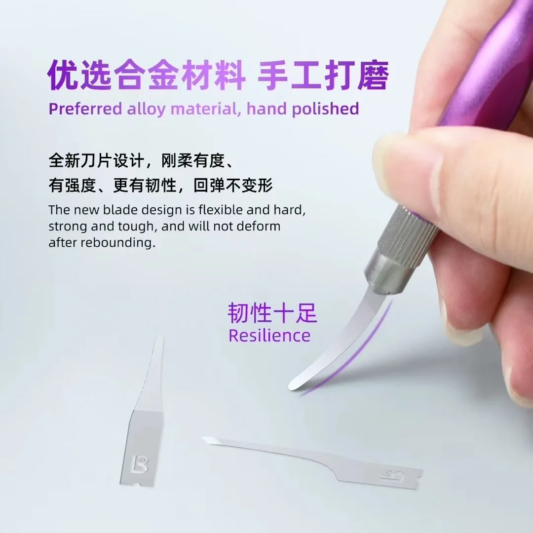 L B Perbaikan Ponsel Potongan Pry Kecil Penghilang Lem Tipis Sekop Lem Pry Lapisan CPU Chip Hard Disk Alat Penghilang Tepi Pengikis IC