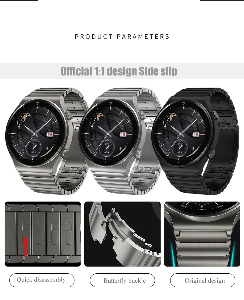 Luxury 22mm Stainless Steel watch band for Huawei Watch 4 GT2 3 pro 46mm strap for samsung watch 6 5 4 loopbracelet