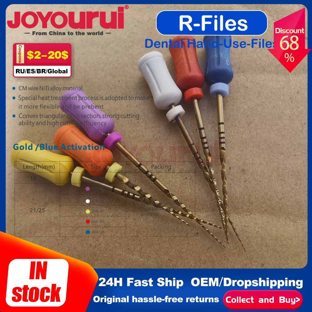 

Dental Gold Endodontic Hand Use Files Nickel Titainium Dentalment Instrument rRoot Canal Treatment SX-F3 F4 F5 Dentist Dentista