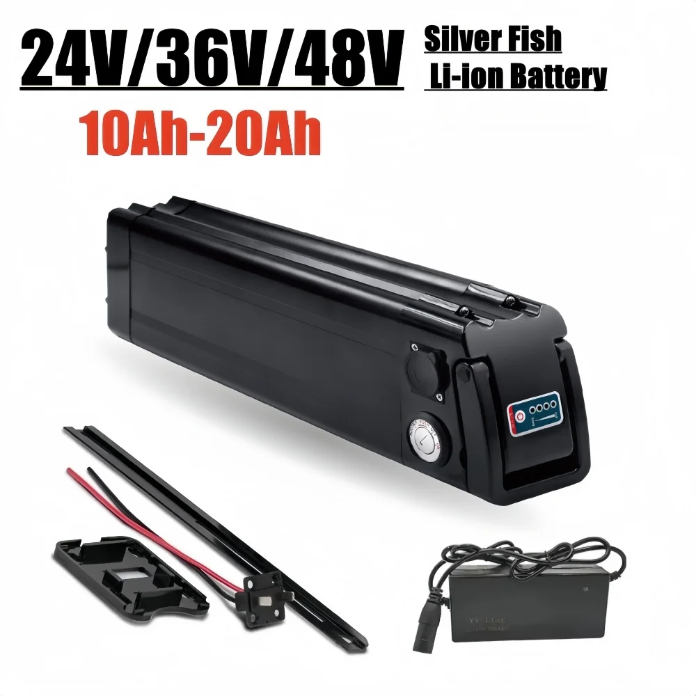 24V 36V 48V 20Ah Battery 18650 Li-ion Rechargeable Battery Built-in Bms for Silverfish 250W-1000W Bafang Motor Kit with Charger