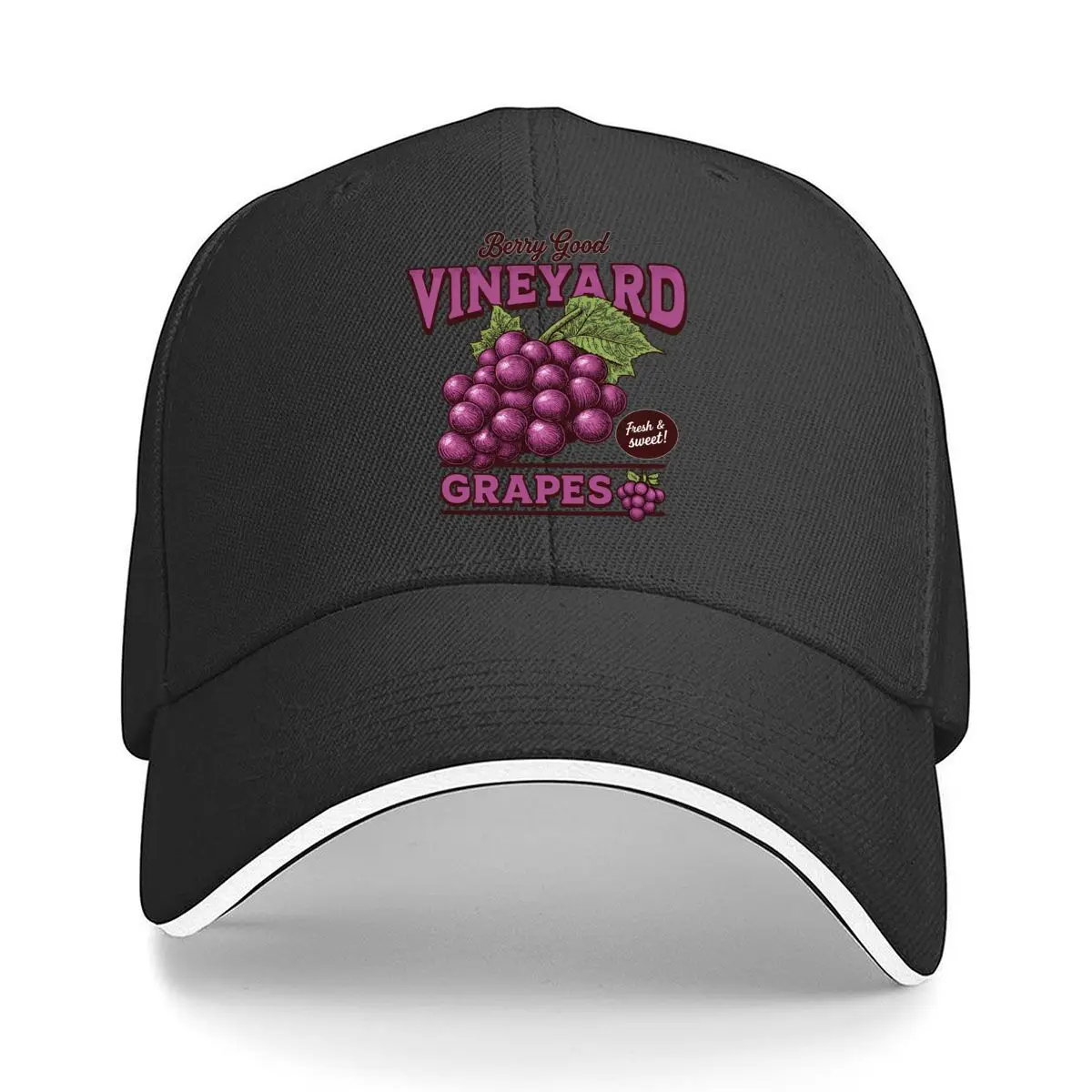 Berry Good Vineyard Fresh Sweet Grapes Graphic Hip Hop hat Fashion Outdoor Sports Sandwich Baseball Cap