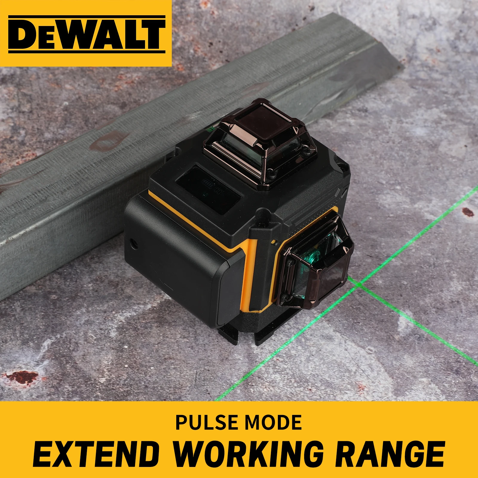 Dewalt 3 lados * linhas verticais de 360 graus 16 linhas (4D) medidor de nível a laser ao ar livre com função de linha cruzada vertical precisa