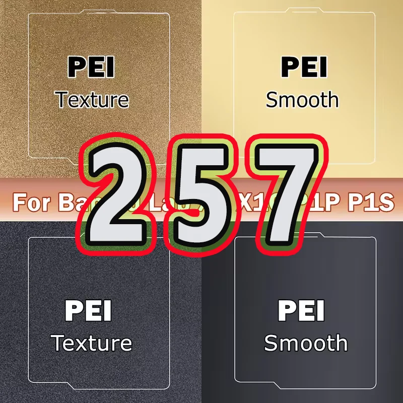 257 Plate For Bambulab Build Plate P1s Spring Steel Sheet Pei Sheet 257x257 Build Plate P1s Bamboo Lab Bambulabs X1 Carbon X1 A1