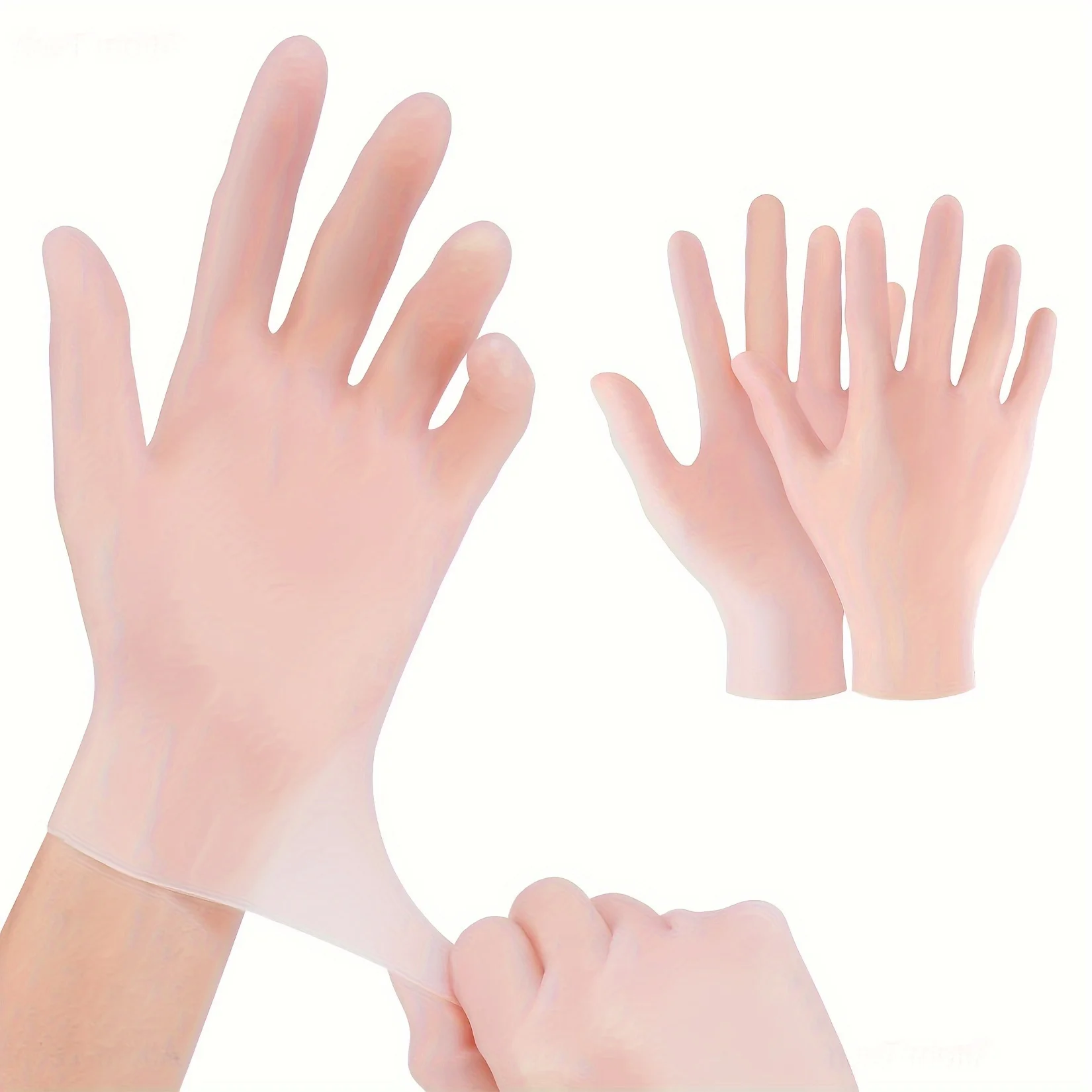 Moisturizing Gloves, Gel Spa Hydrating Gloves, Soft Silicone Gloves, Lotion Gloves(Apricot Or Pink)