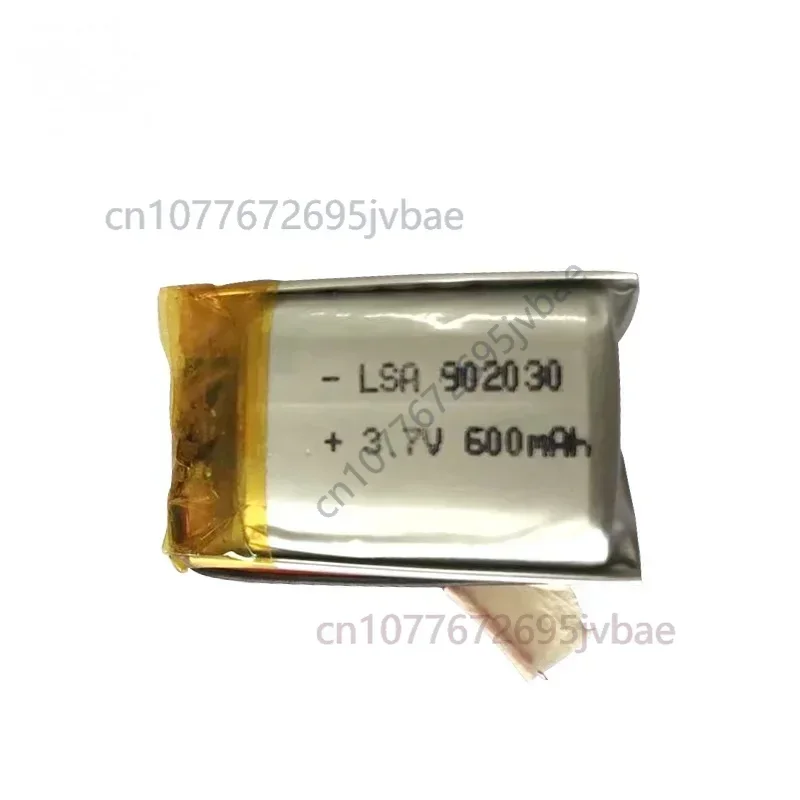 Replacement 902030 Polymer Lithium Battery 3.7V 500mAh for Smart Watches, LED Lights, Beauty Devices
