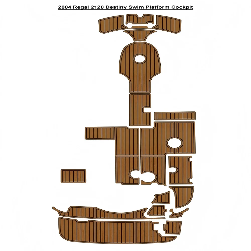 

2004 Re-gal 2120 Destiny Swim Platform Cockpit Pad Boat EVA Teak Deck Floor Mat SeaDek MarineMat Style Self Adhesive