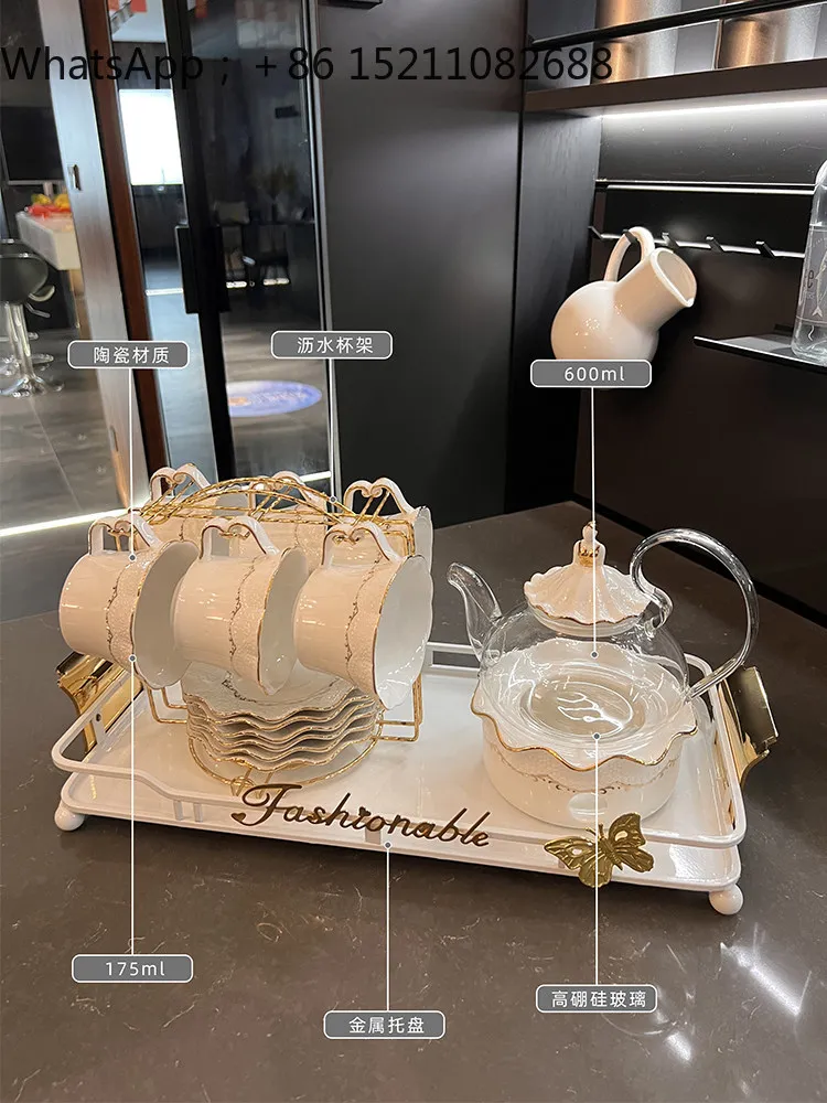 SCY high-end sense teacup set with handle, household living room high-value water cup teapot cup set