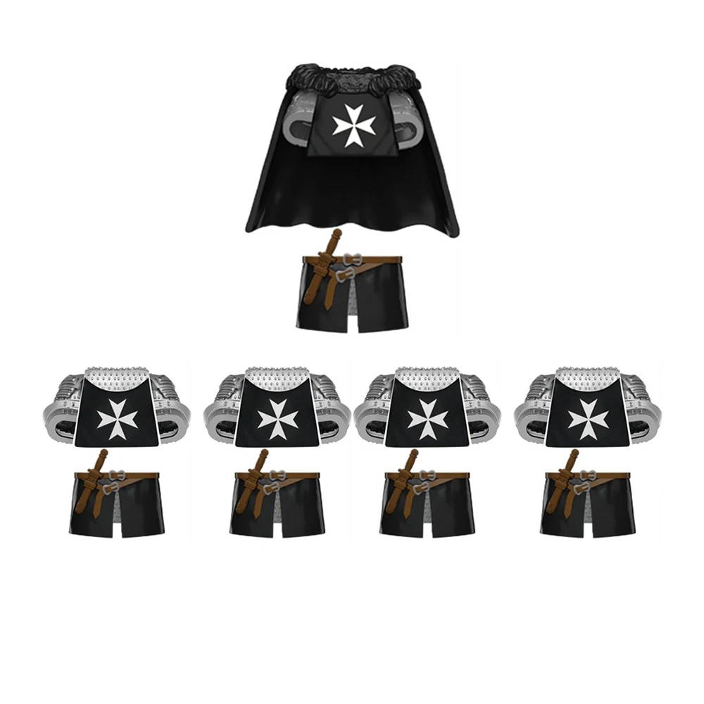 MOC القرون الوسطى الحرب العسكرية فارس الجيش درع الأسلحة الملابس الخوذات اللبنات المحارب السيف الرمح الطوب لعب الاطفال الهدايا #3